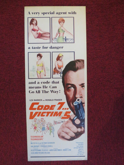 CODE 7, VICTIM 5 US INSERT (14"x 36") POSTER LEX BARKER RONALD FRASER 1964 Rendezvous Cinema Movie posters