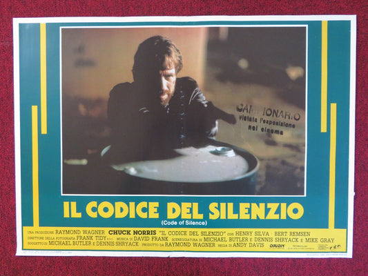 CODE OF SILENCE ITALIAN FOTOBUSTA POSTER CHUCK NORRIS HENRY SILVA 1985 Rendezvous Cinema Movie posters