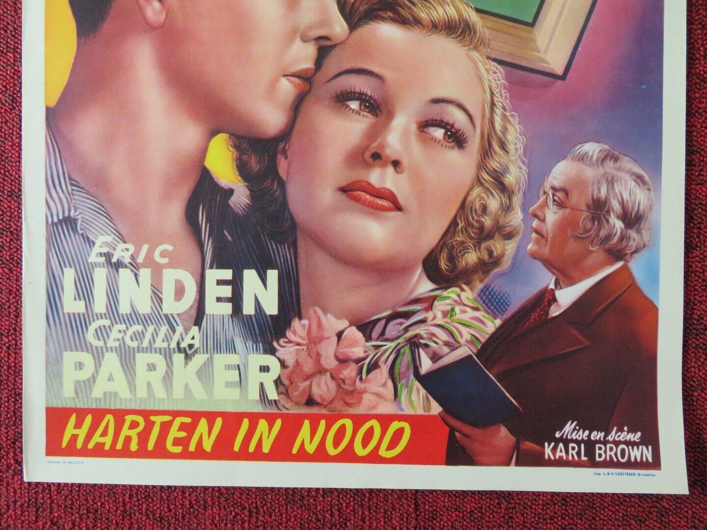 COEURS EN DETRESSE / IN HIS STEPS BELGIUM (21"x14") POSTER ERIC LINDEN 1936 Movie posters