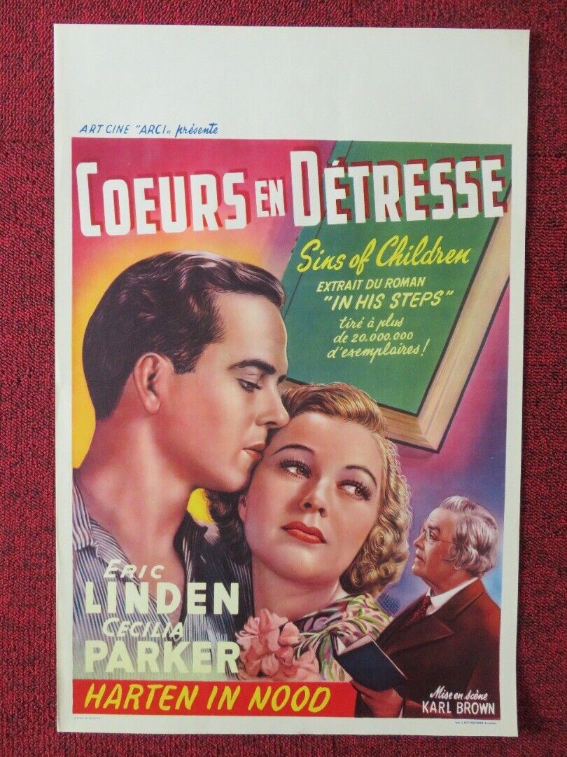 COEURS EN DETRESSE / IN HIS STEPS BELGIUM (21"x14") POSTER ERIC LINDEN 1936 Movie posters