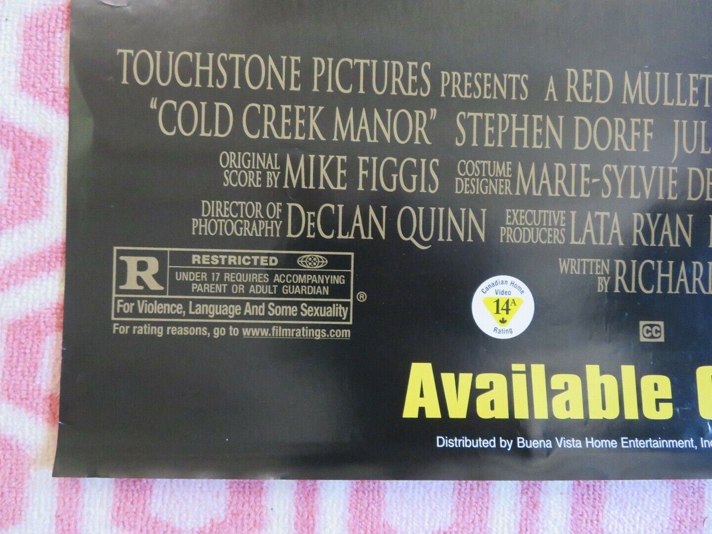 COLD CREEK MANOR US VIDEO DVD POSTER ROLLED DENNIS QUAID S STONE 2003 Movie posters