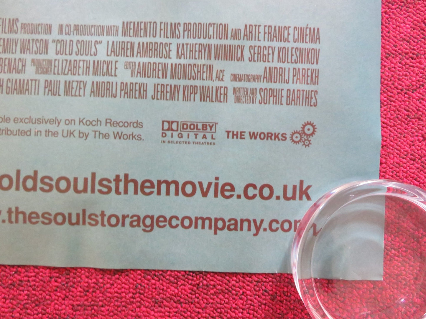 COLD SOULS UK QUAD (30"x 40") ROLLED POSTER PAUL GIAMATTI ARMAND SCHULTZ 2009 Rendezvous Cinema Movie posters