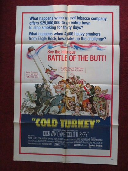 COLD TURKEY FOLDED US ONE SHEET POSTER DICK VAN DYKE PIPPA SCOTT 1971 Movie posters