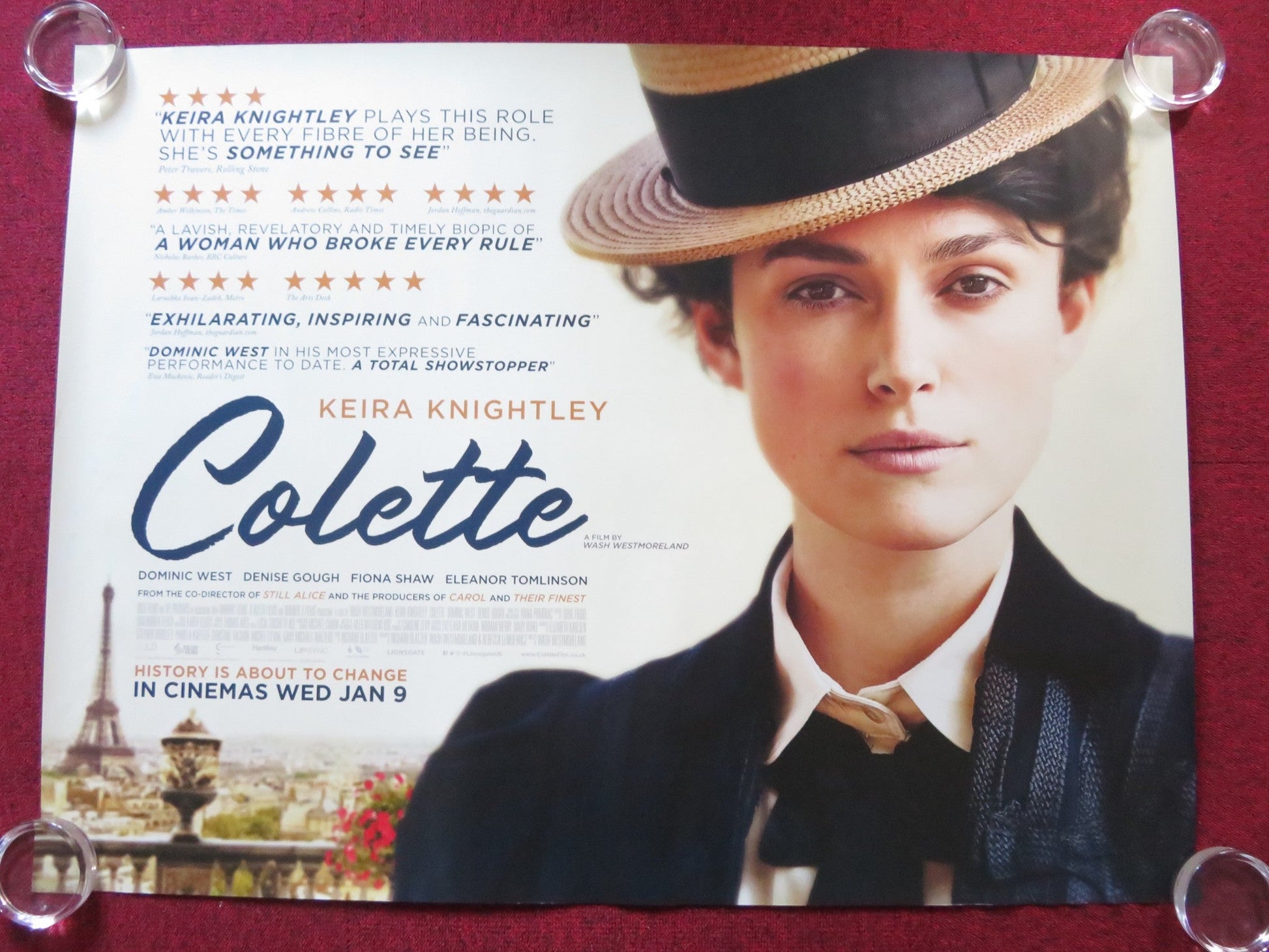 COLETTE UK QUAD (30"x 40") ROLLED POSTER KEIRA KNIGHTLEY FIONA SHAW 2018 Rendezvous Cinema Movie posters