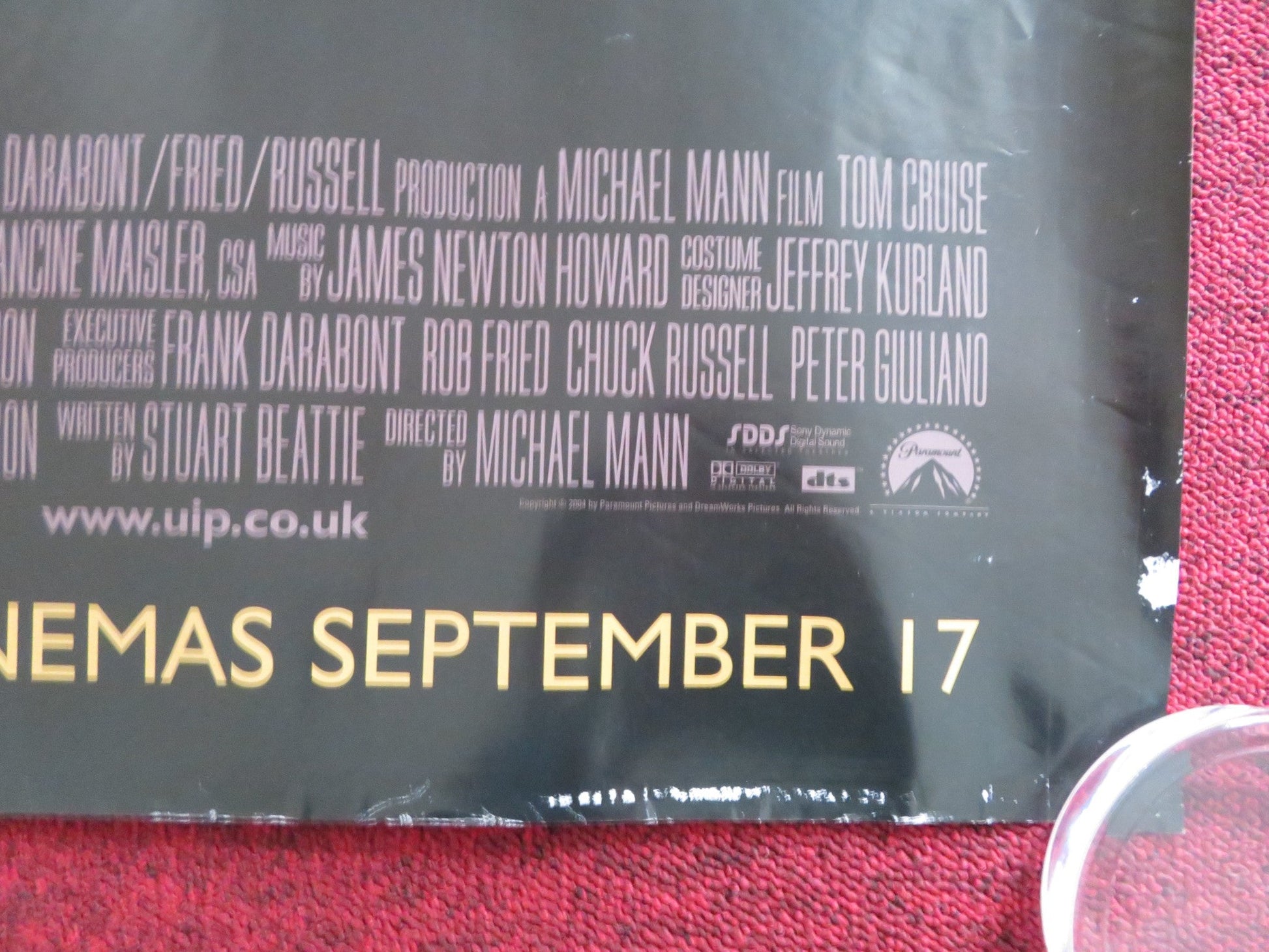 COLLATERAL UK QUAD (30"x 40") ROLLED POSTER TOM CRUISE JAMIE FOXX 2004 Rendezvous Cinema Movie posters