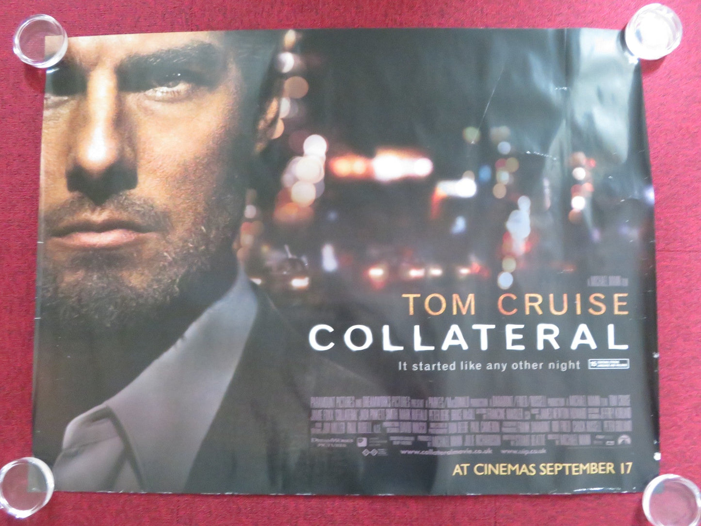 COLLATERAL UK QUAD (30"x 40") ROLLED POSTER TOM CRUISE JAMIE FOXX 2004 Rendezvous Cinema Movie posters