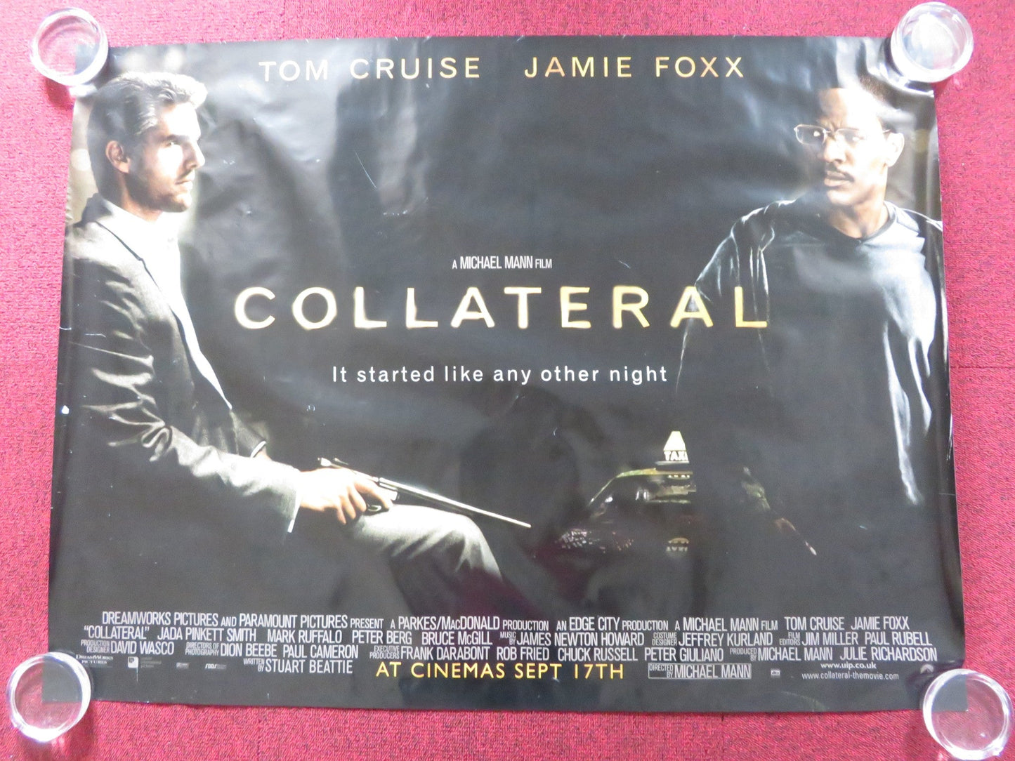 COLLATERAL UK QUAD ROLLED POSTER TOM CRUISE JAMIE FOXX 2004 Rendezvous Cinema Movie posters
