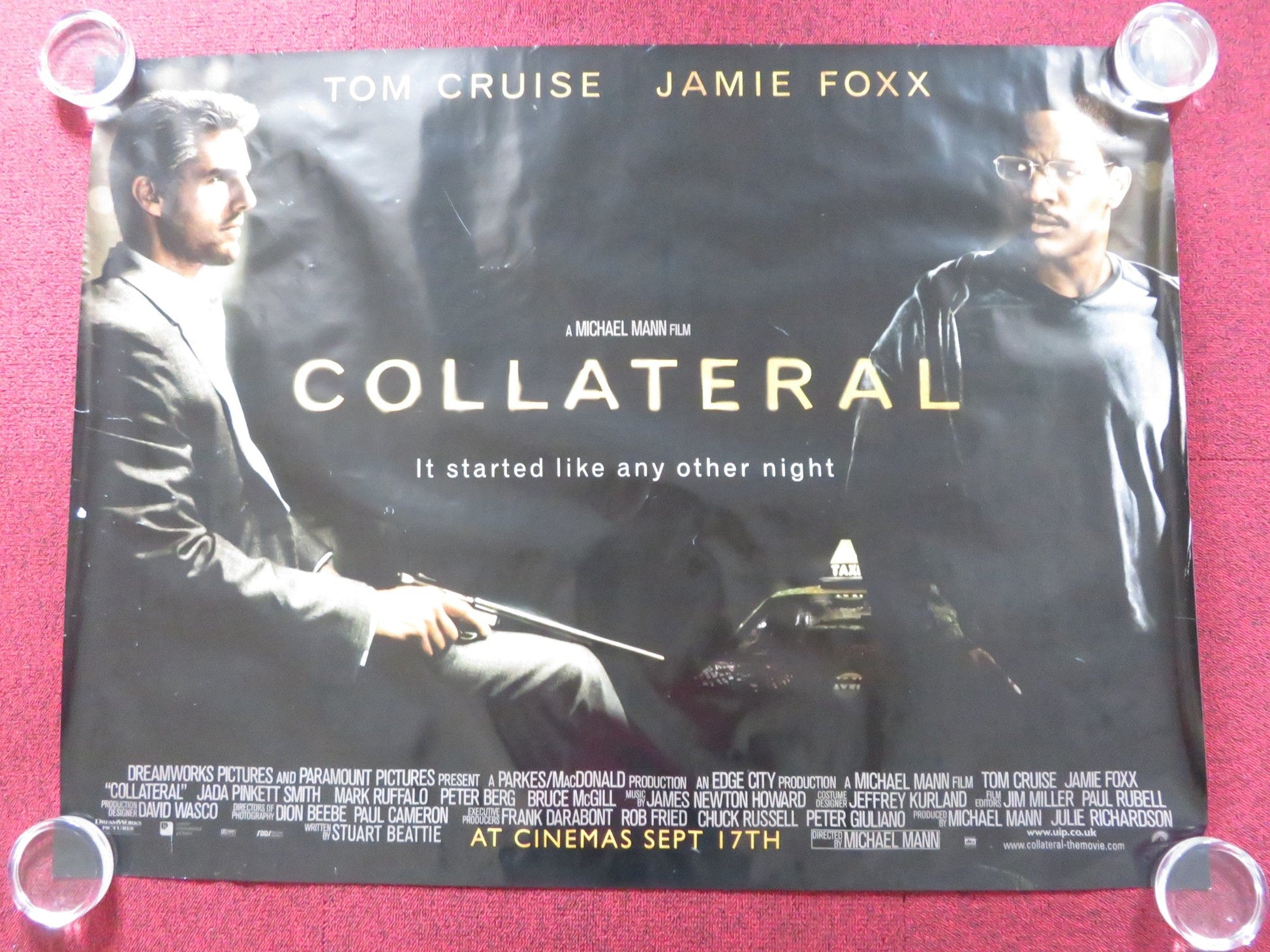 COLLATERAL UK QUAD ROLLED POSTER TOM CRUISE JAMIE FOXX 2004 Rendezvous Cinema Movie posters