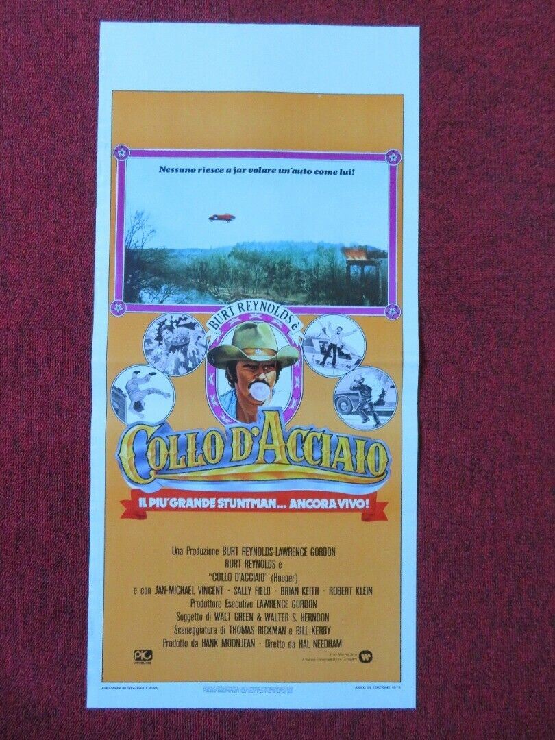 COLLO D'ACCIAIO/ HOOPER ITALIAN LOCANDINA (27.5"x13") POSTER BURT REYNOLDS 1978 Movie posters