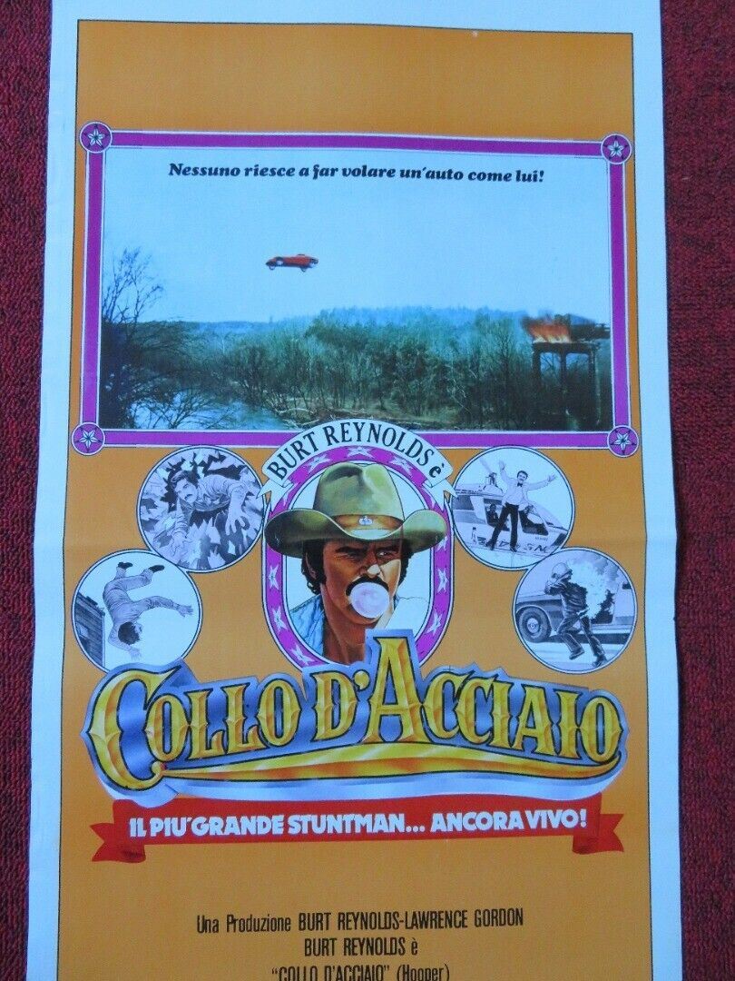COLLO D'ACCIAIO/ HOOPER ITALIAN LOCANDINA (27.5"x13") POSTER BURT REYNOLDS 1978 Movie posters