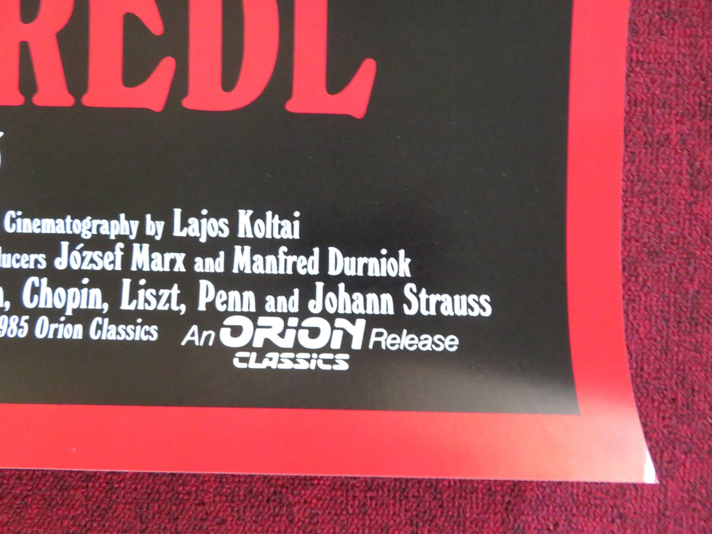 COLONEL REDL US ONE SHEET ROLLED POSTER KLAUS MARIA BRANDAUER 1985 Rendezvous Cinema Movie posters