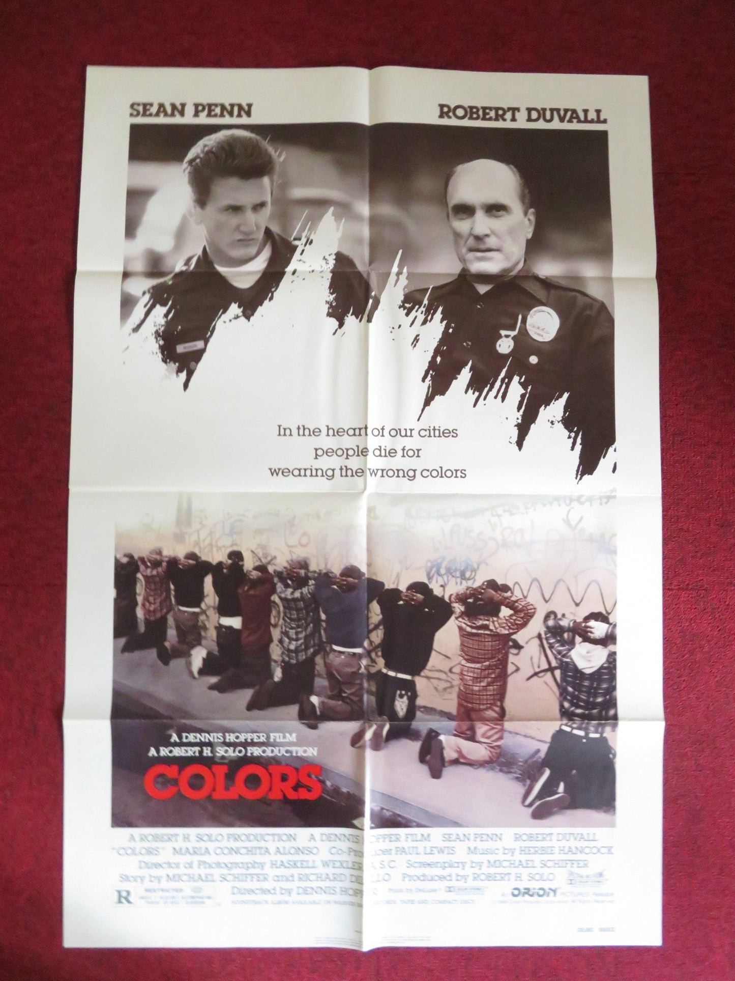 COLORS FOLDED US ONE SHEET POSTER SEAN PENN ROBERT DUVALL 1988 Rendezvous Cinema Movie posters