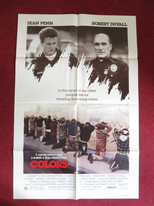COLORS FOLDED US ONE SHEET POSTER SEAN PENN ROBERT DUVALL 1988 Rendezvous Cinema Movie posters