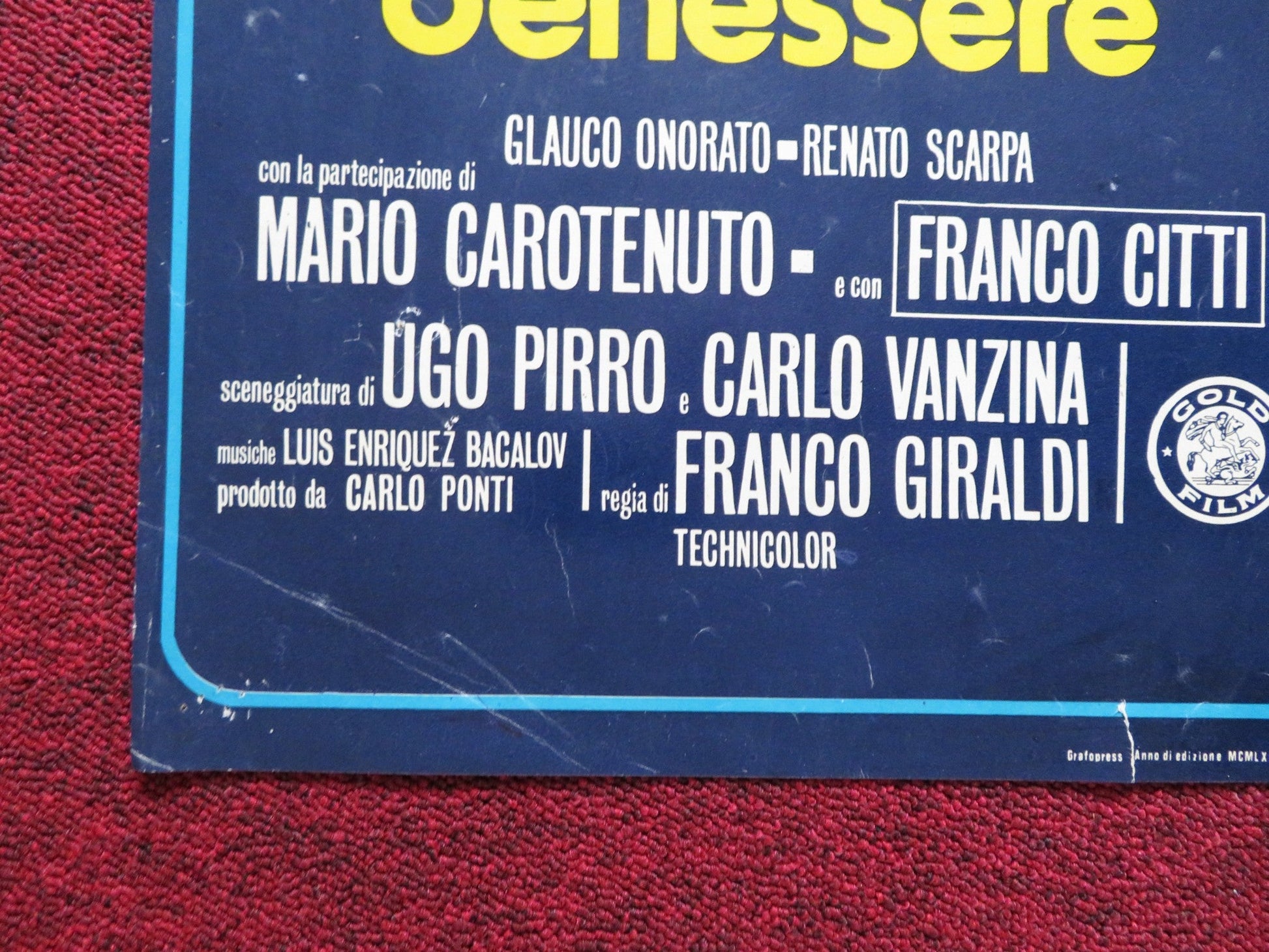COLPITA DA IMPROVVISO BENESSERE ITALIAN FOGLIO POSTER GIOVANNA RALLI 1976 Rendezvous Cinema Movie posters