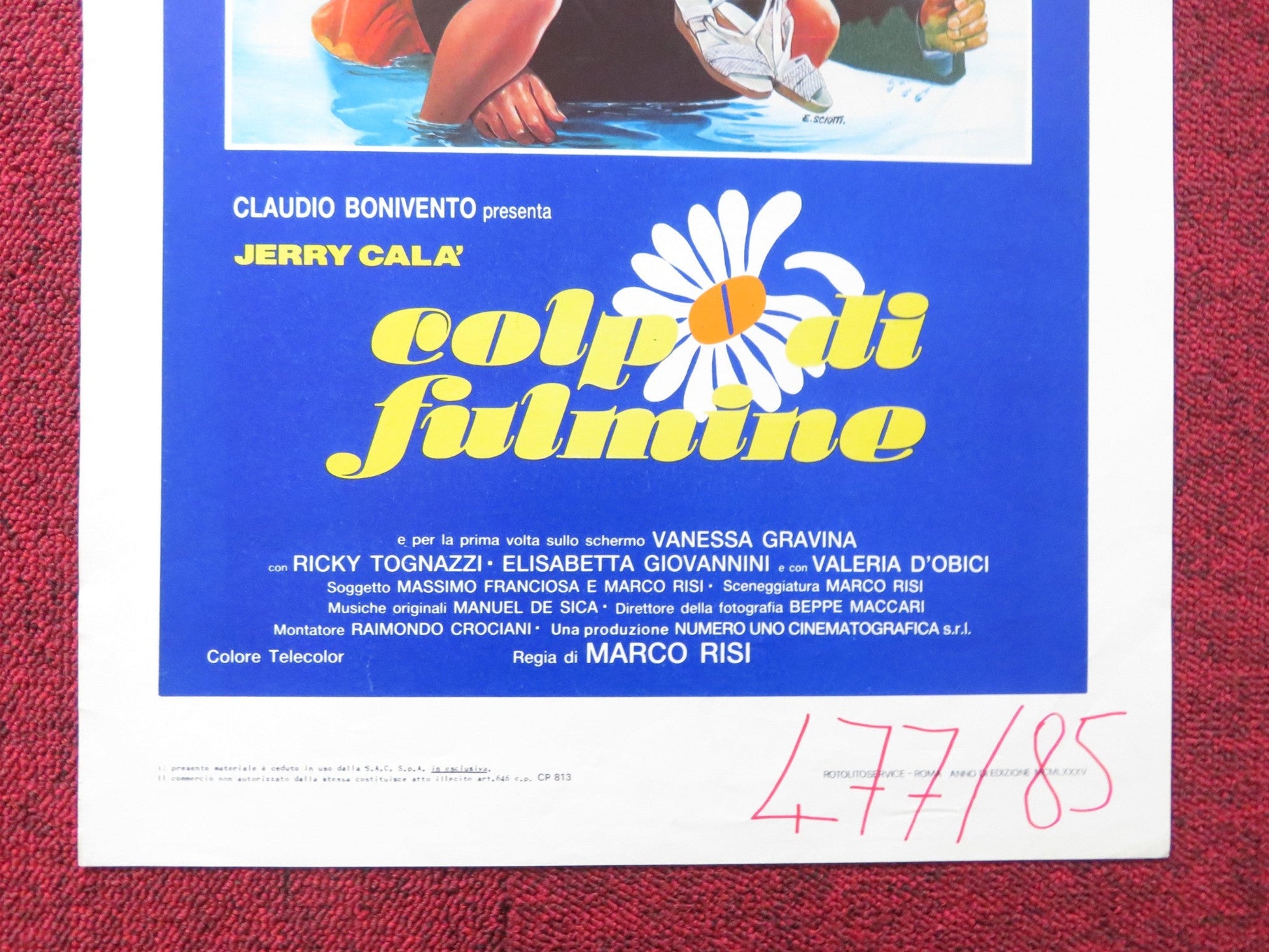 COLPO DI FULMINE ITALIAN LOCANDINA POSTER JERRY CALA VENESSA GRAVINA 1985 Rendezvous Cinema Movie posters