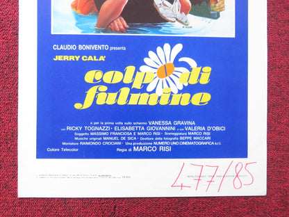 COLPO DI FULMINE ITALIAN LOCANDINA POSTER JERRY CALA VENESSA GRAVINA 1985 Rendezvous Cinema Movie posters