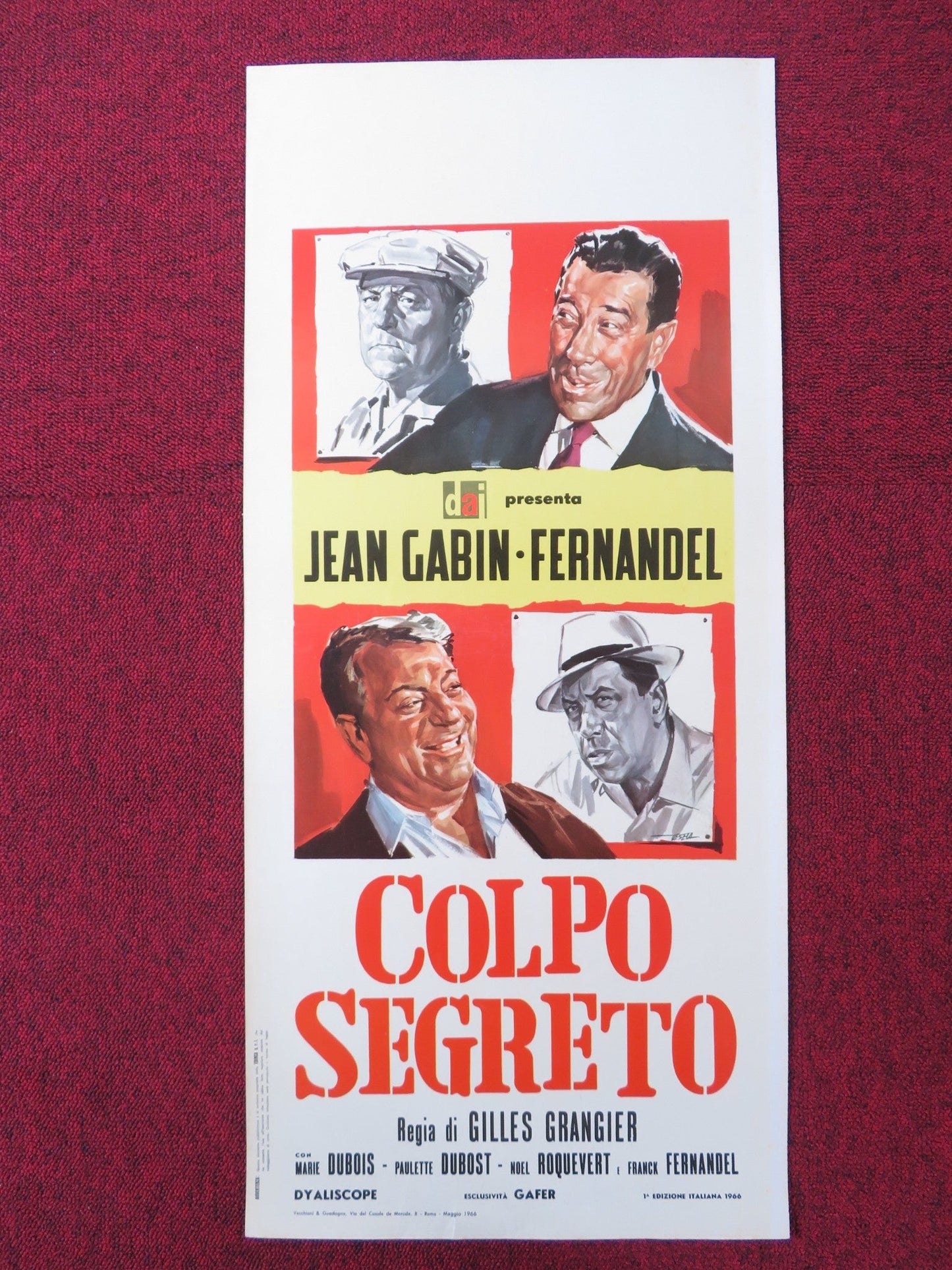 COLPO SEGRETO ITALIAN LOCANDINA POSTER JEAN GABIN FERNANDEL 1964 Rendezvous Cinema Movie posters