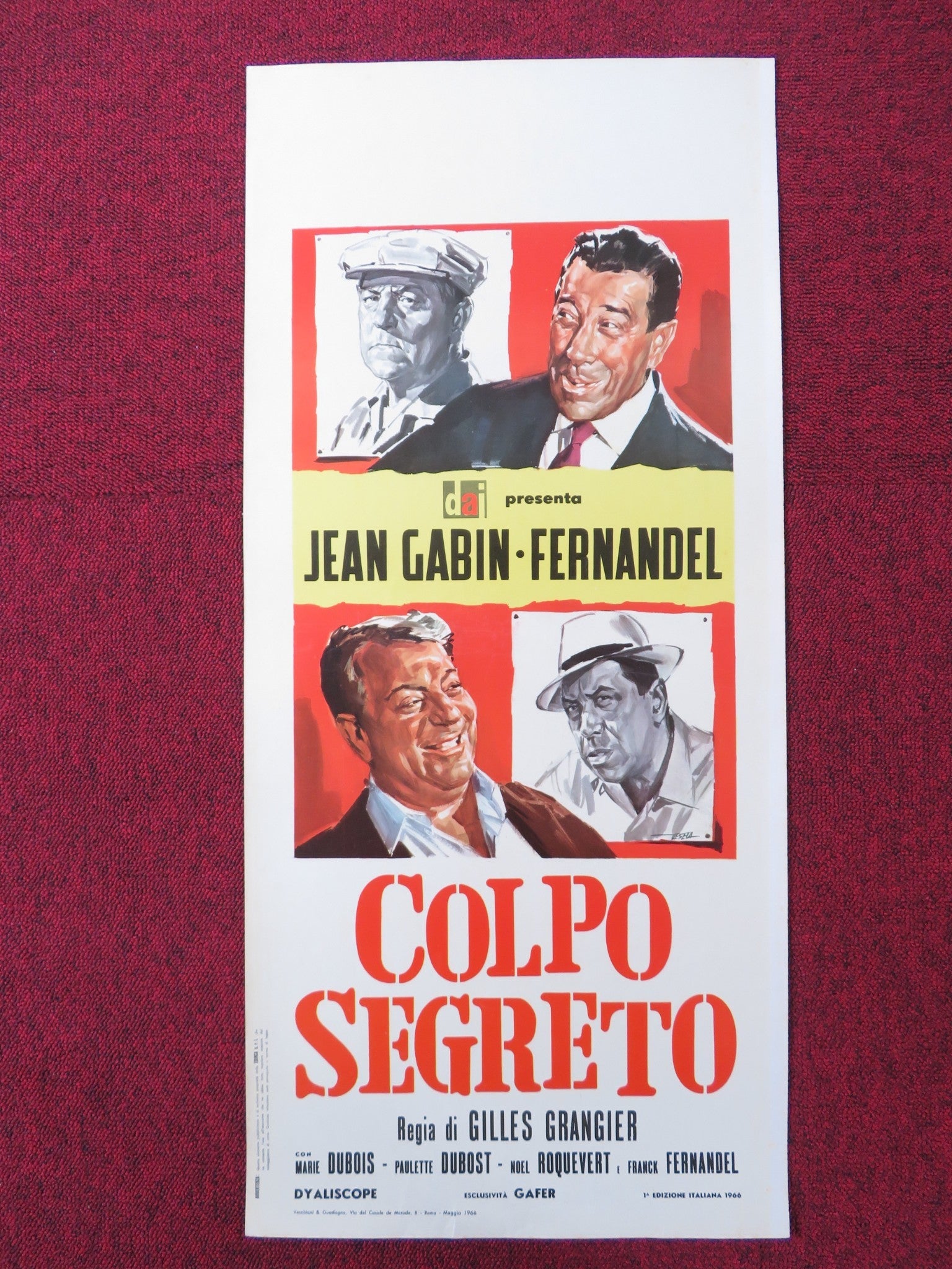COLPO SEGRETO ITALIAN LOCANDINA POSTER JEAN GABIN FERNANDEL 1964 Rendezvous Cinema Movie posters
