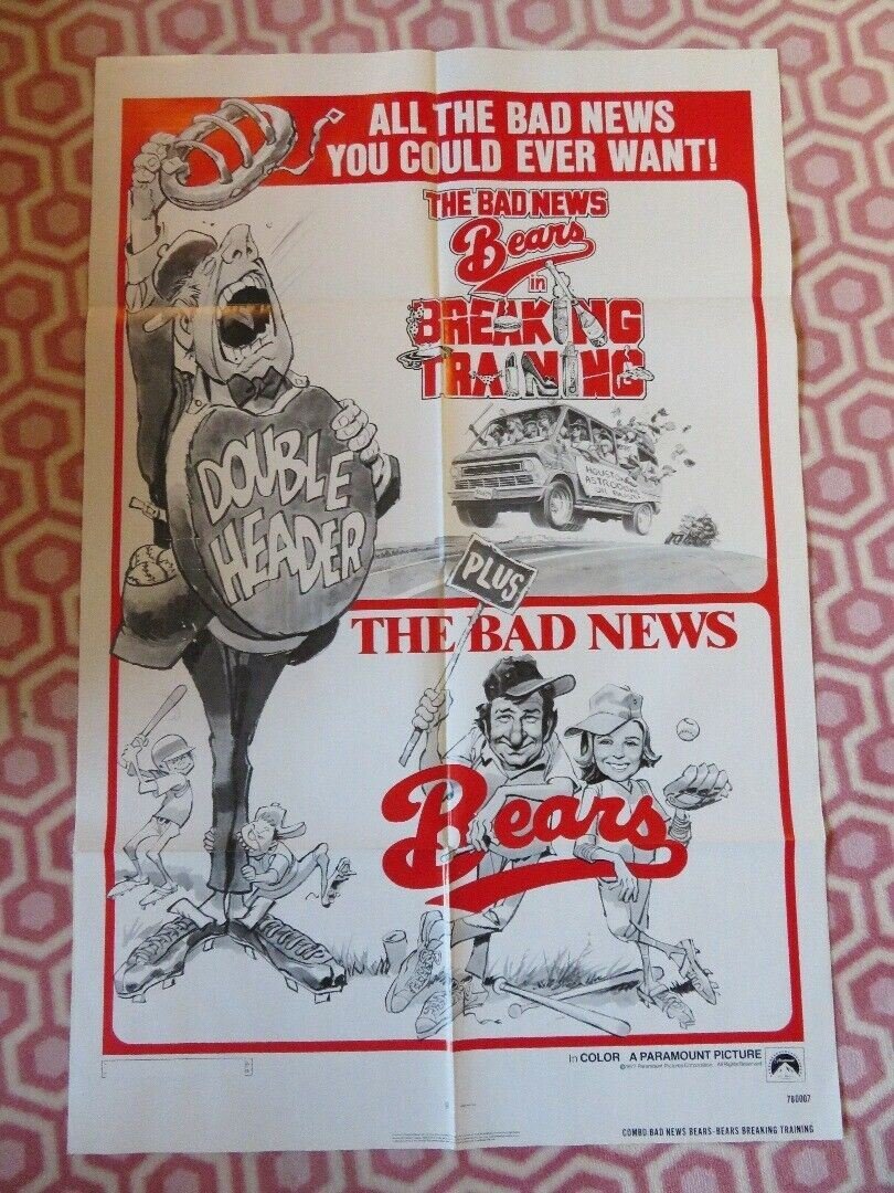 COMBO BAD NEWS BEARS - BEARS BREAKING TRAINING FOLDED US ONE SHEET POSTER 1977 Movie posters