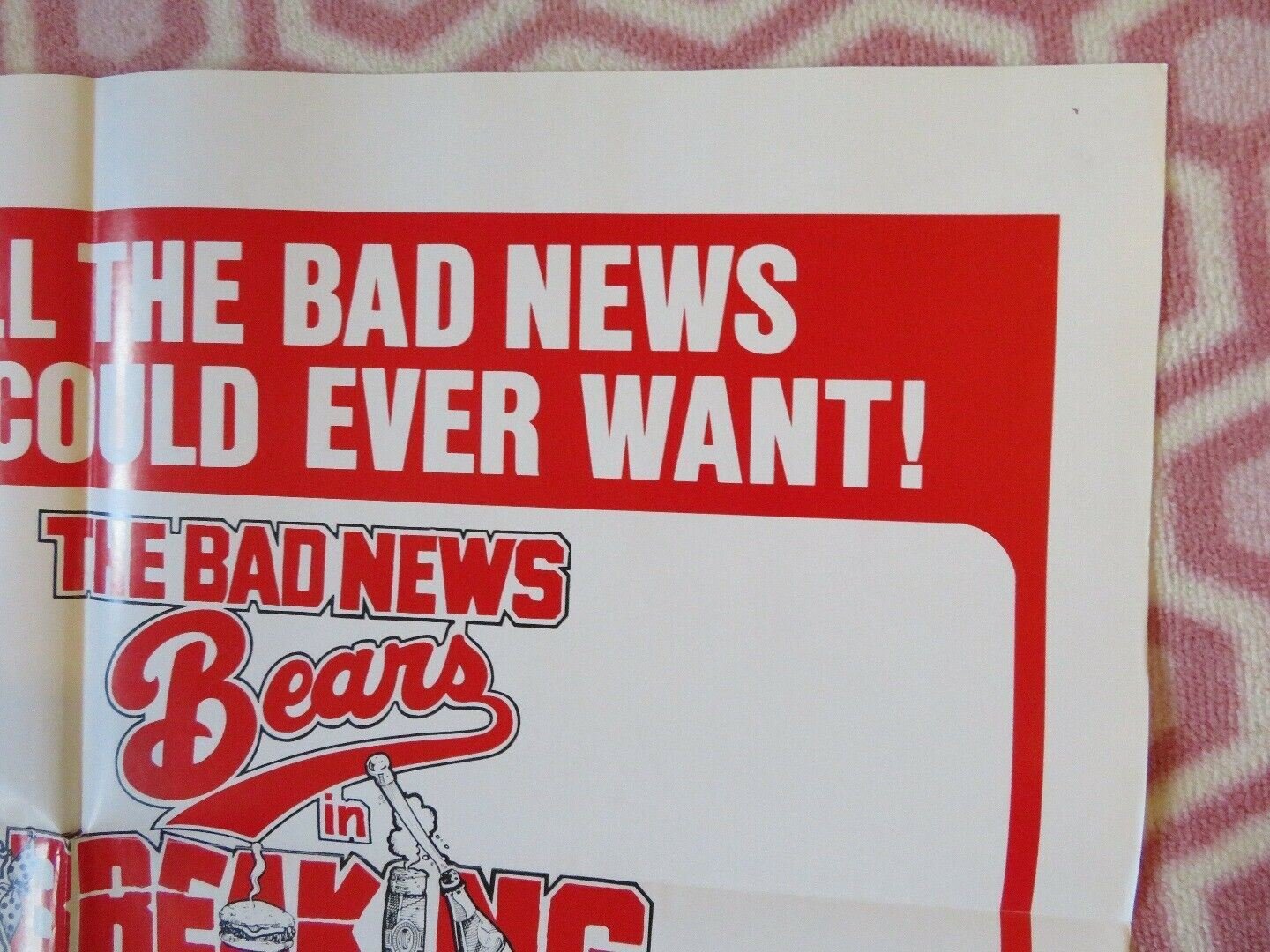 COMBO BAD NEWS BEARS - BEARS BREAKING TRAINING FOLDED US ONE SHEET POSTER 1977 Movie posters