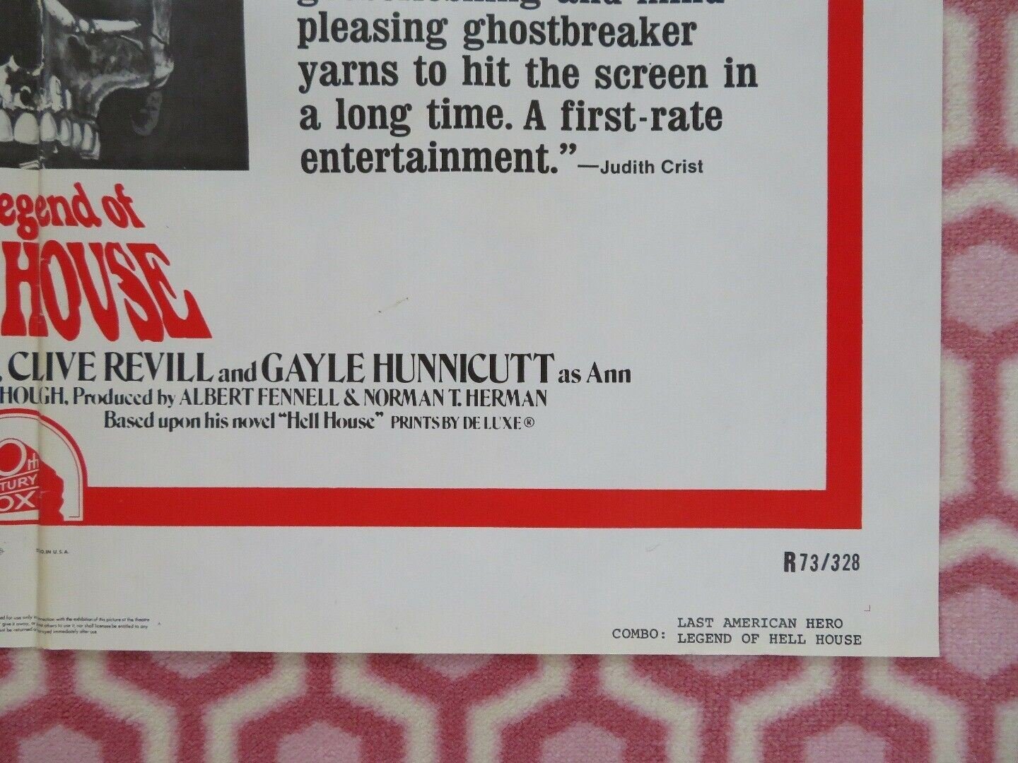COMBO LAST AMERICAN HERO / LEGEND OF HELL HOUSE US ONE SHEET POSTER JEFF BRIDGES Movie posters