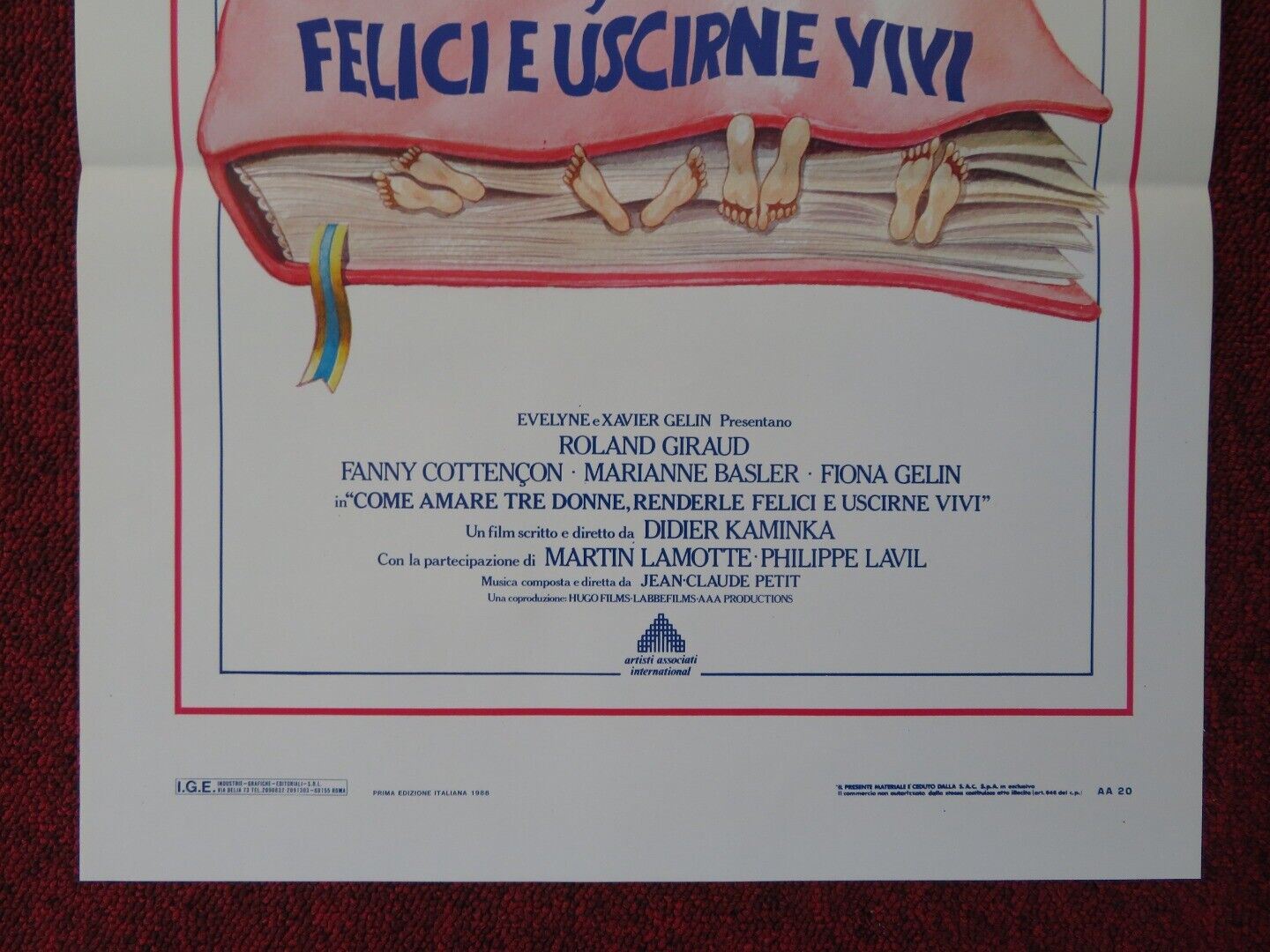 COME AMARE TRE DONNE,RENDERLE FELICI.. ITALIAN LOCANDINA (27.5"x13") POSTER '88 - Rendezvous Cinema