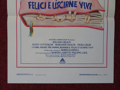 COME AMARE TRE DONNE,RENDERLE FELICI.. ITALIAN LOCANDINA (27.5"x13") POSTER '88 - Rendezvous Cinema