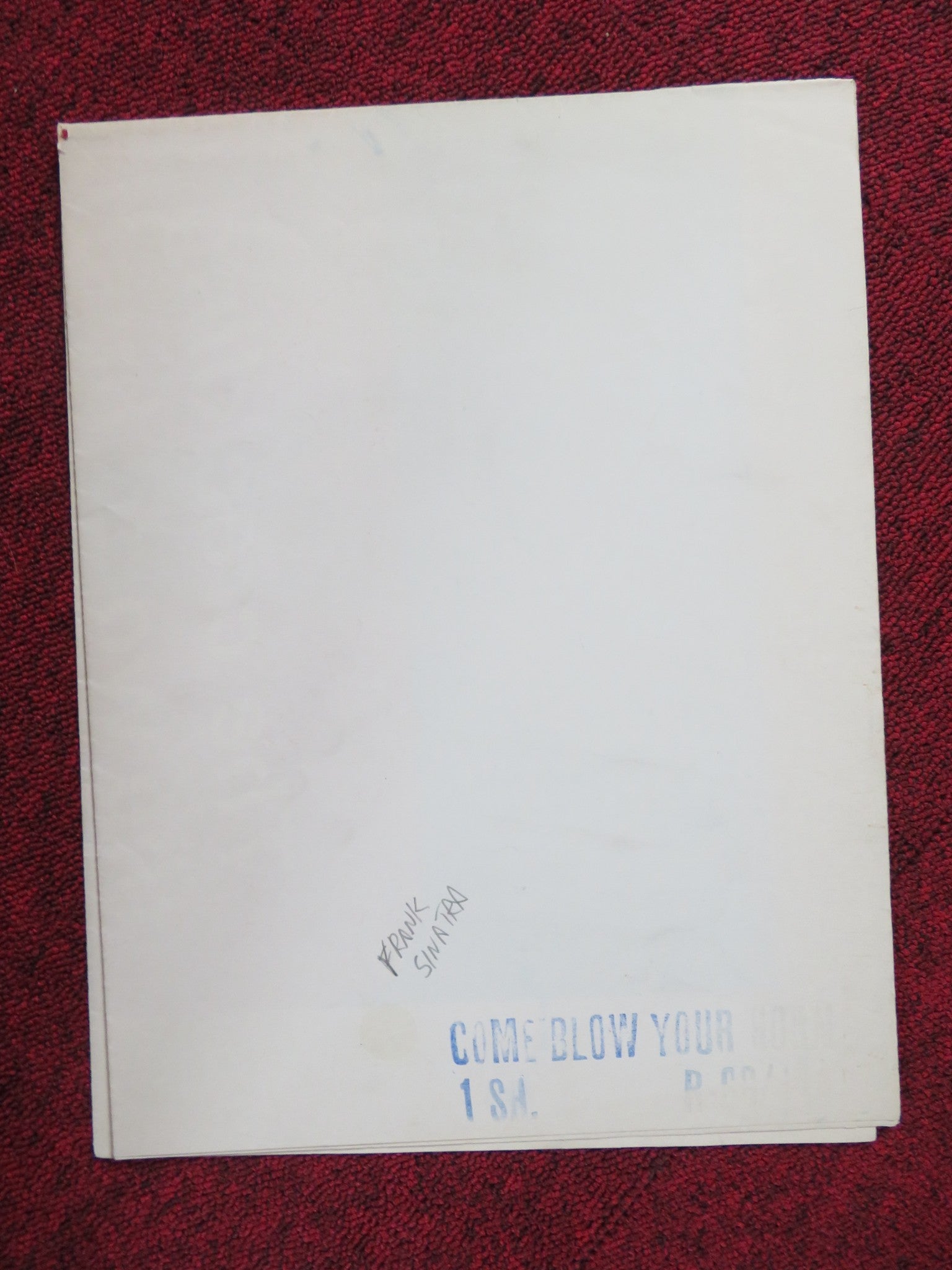 COME BLOW YOUR HORN FOLDED US ONE SHEET POSTER FRANK SINATRA LEE J. COBB 1963 Rendezvous Cinema Movie posters