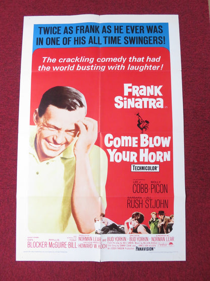 COME BLOW YOUR HORN FOLDED US ONE SHEET POSTER FRANK SINATRA LEE J. COBB 1963 Rendezvous Cinema Movie posters