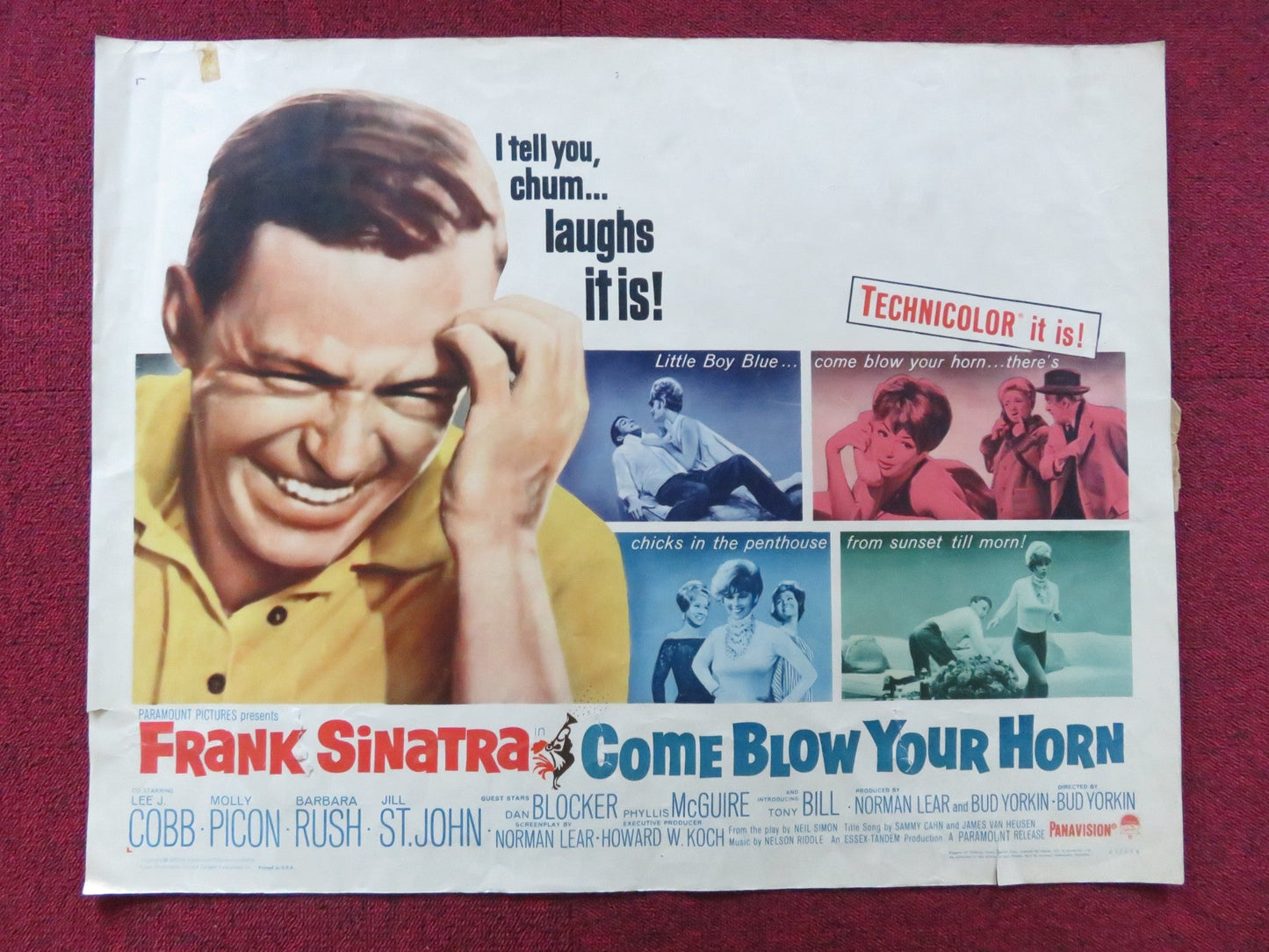 COME BLOW YOUR HORN HALF SHEET (22"x 28") POSTER SHIRLEY FRANK SINATRA 1963 Rendezvous Cinema Movie posters