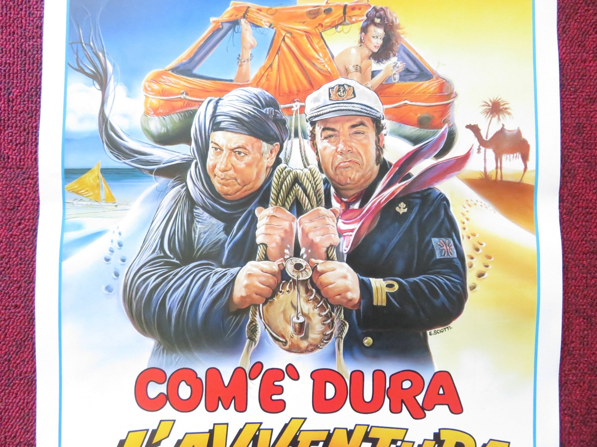 COM'E' DURA L'AVVENTURA ITALIAN LOCANDINA POSTER PAOLO VILLAGGIO LINO BANFI 1987 Rendezvous Cinema Movie posters
