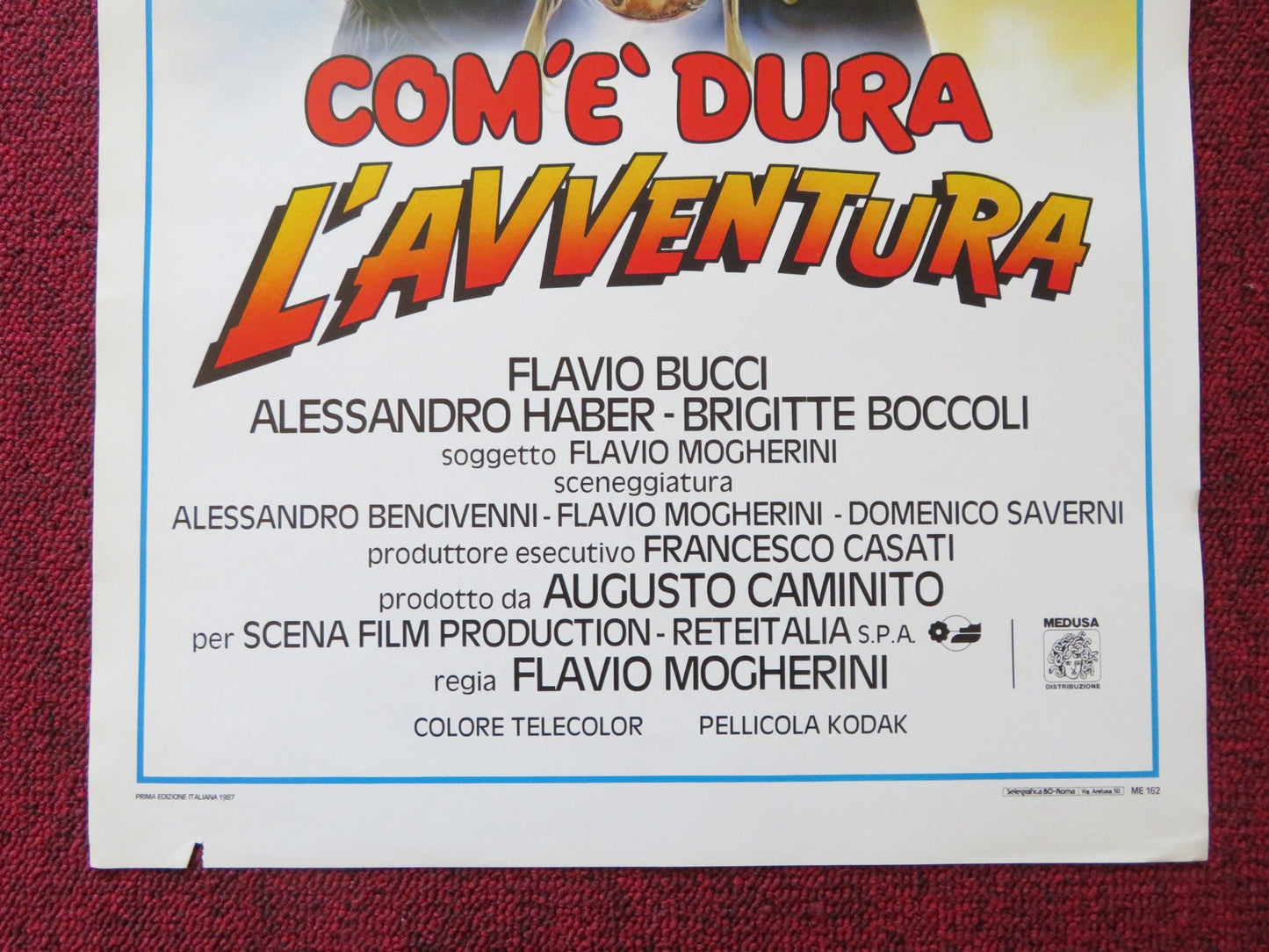 COM'E' DURA L'AVVENTURA ITALIAN LOCANDINA POSTER PAOLO VILLAGGIO LINO BANFI 1987 Rendezvous Cinema Movie posters