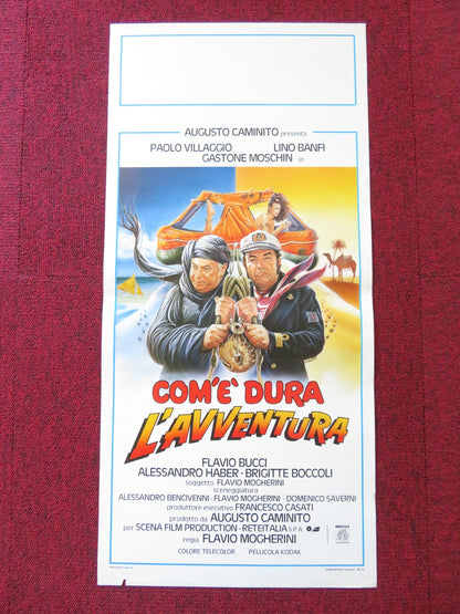 COM'E' DURA L'AVVENTURA ITALIAN LOCANDINA POSTER PAOLO VILLAGGIO LINO BANFI 1987 Rendezvous Cinema Movie posters