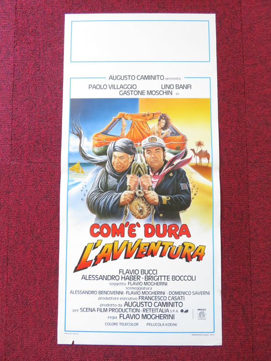 COM'E' DURA L'AVVENTURA ITALIAN LOCANDINA POSTER PAOLO VILLAGGIO LINO BANFI 1987 Rendezvous Cinema Movie posters