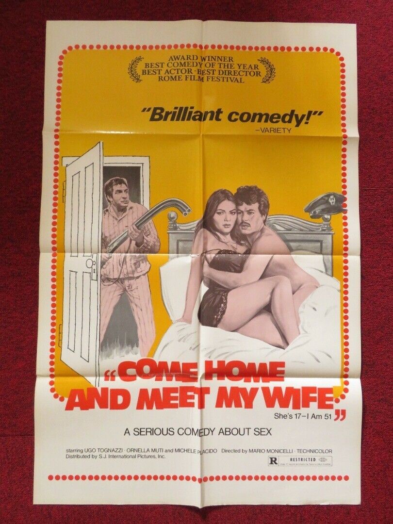 COME HOME AND MEET MY WIFE / Romanzo popolare FOLDED US ONE SHEET POSTER 1974 Movie posters