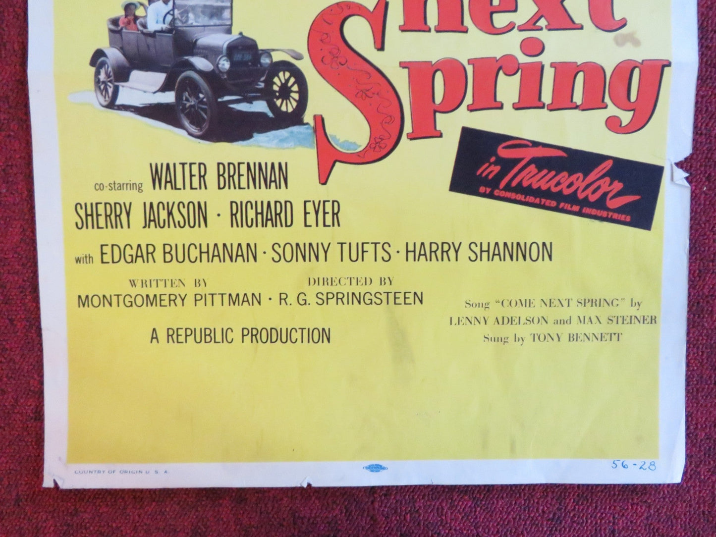 COME NEXT SPRING US INSERT (14"x 36") POSTER ANN SHERICAN STEVE COCHRAN 1956 Rendezvous Cinema Movie posters