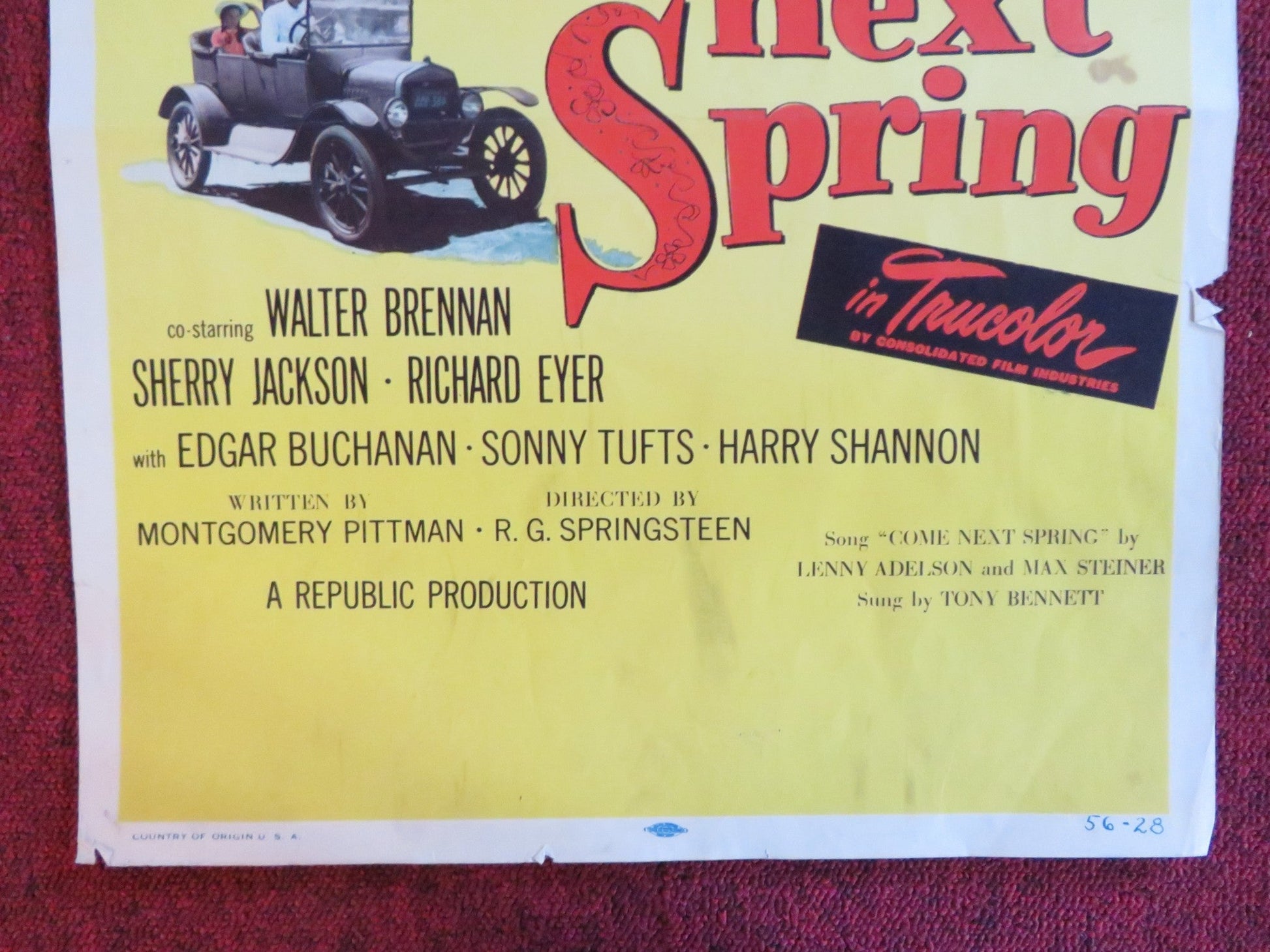 COME NEXT SPRING US INSERT (14"x 36") POSTER ANN SHERICAN STEVE COCHRAN 1956 Rendezvous Cinema Movie posters