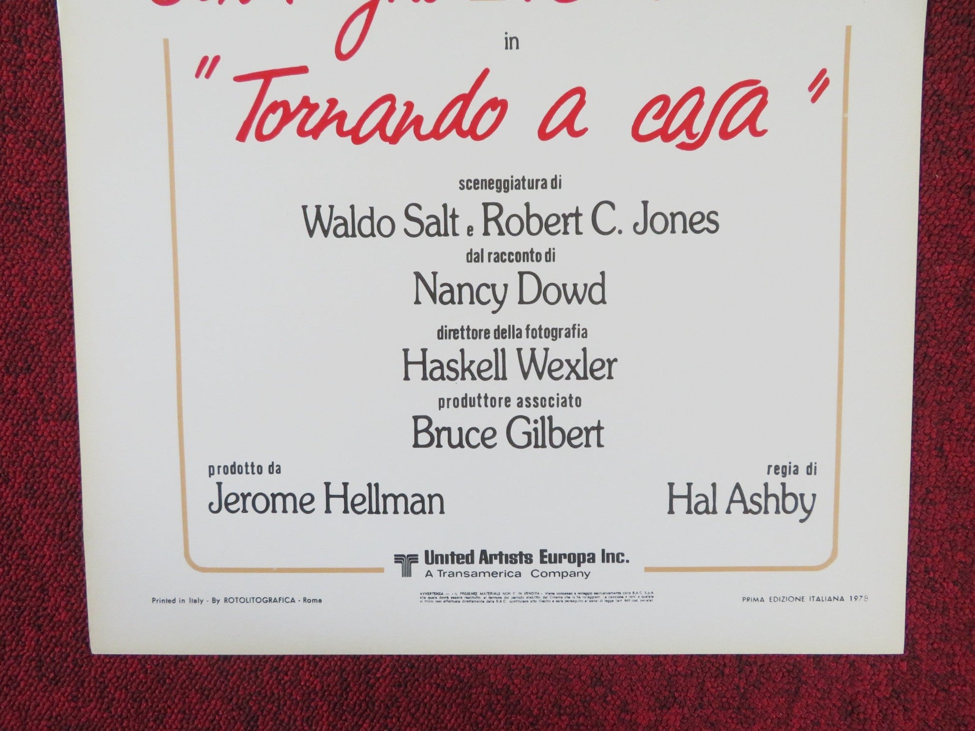 COMING HOME ITALIAN LOCANDINA POSTER JANE FONDA JON VOIGHT 1978 Rendezvous Cinema Movie posters