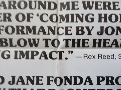 COMING HOME REVIEW FOLDED US ONE SHEET POSTER JANE FONDA JON VOIGHT 1978 Movie posters