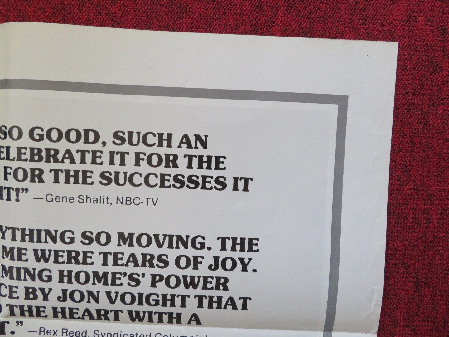 COMING HOME REVIEW FOLDED US ONE SHEET POSTER JANE FONDA JON VOIGHT 1978 Movie posters