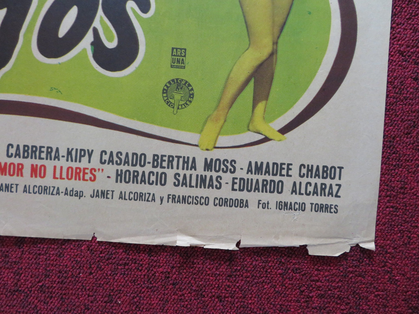 COMO PERROS Y GATOS FOLDED MEXICAN POSTER ANGELICA MARIA EDUARDO ALCARAZ 1969 Rendezvous Cinema Movie posters