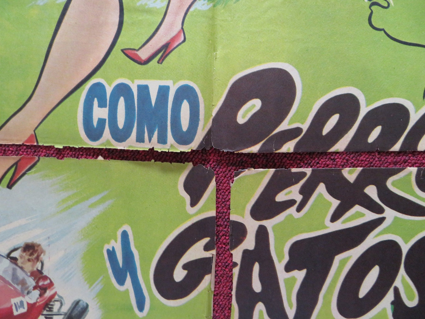 COMO PERROS Y GATOS FOLDED MEXICAN POSTER ANGELICA MARIA EDUARDO ALCARAZ 1969 Rendezvous Cinema Movie posters