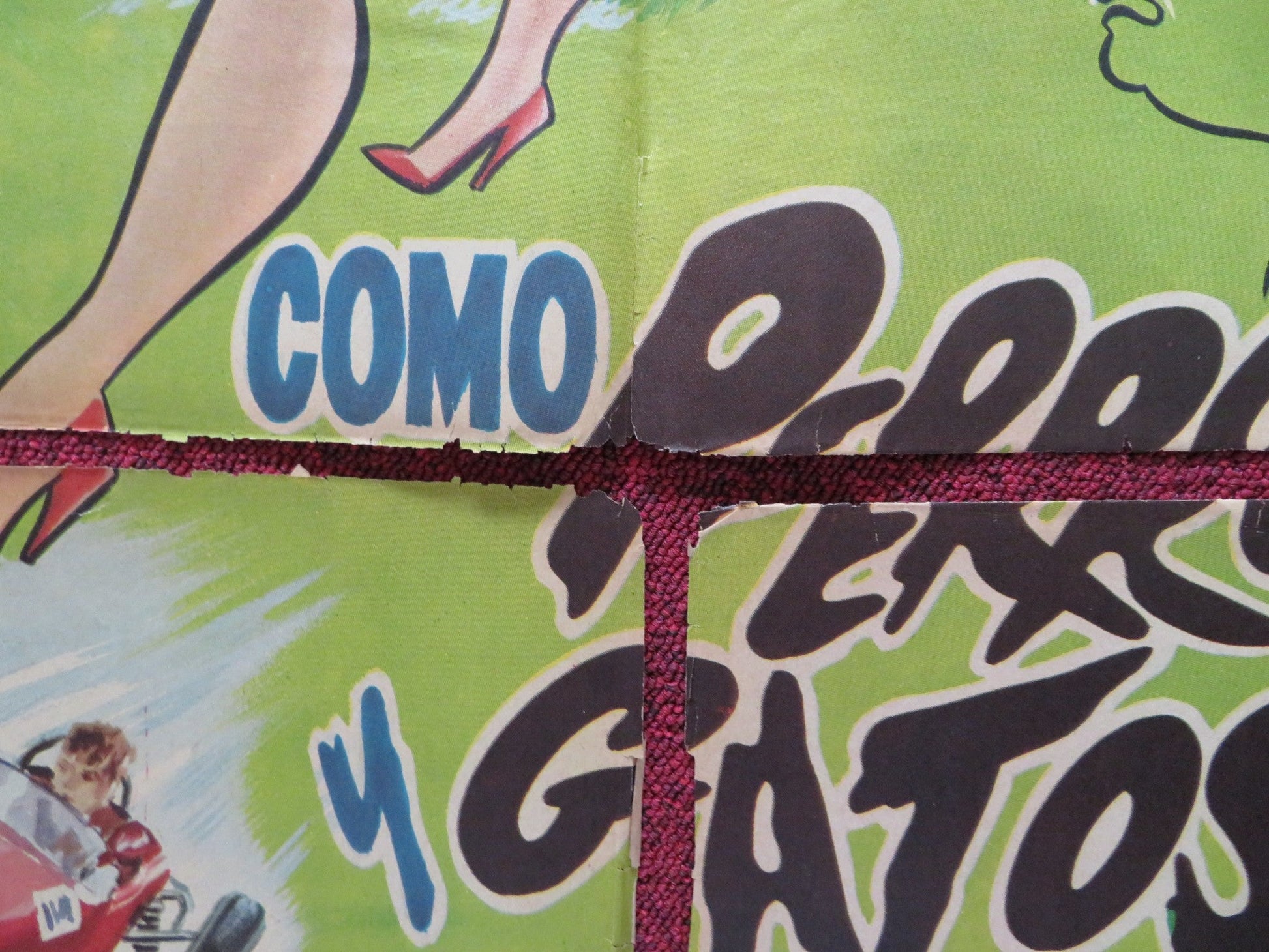 COMO PERROS Y GATOS FOLDED MEXICAN POSTER ANGELICA MARIA EDUARDO ALCARAZ 1969 Rendezvous Cinema Movie posters