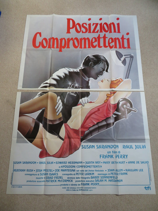COMPROMISING POSITIONS ITALIAN 4 FOGLIO POSTER SUSAN SARANDON RAUL JULIA 1987 Rendezvous Cinema Movie posters
