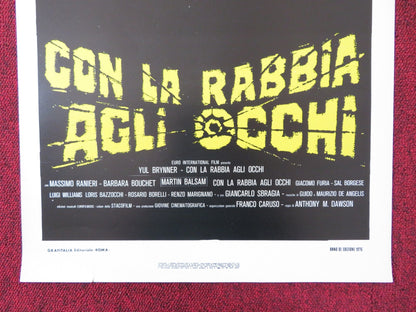 CON LA RABBIA AGLI OCCHI ITALIAN LOCANDINA POSTER YUL BRYNNER M. RANIERI 1976 Rendezvous Cinema Movie posters