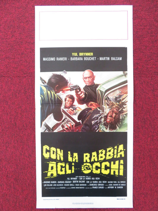 CON LA RABBIA AGLI OCCHI ITALIAN LOCANDINA POSTER YUL BRYNNER M. RANIERI 1976 Rendezvous Cinema Movie posters