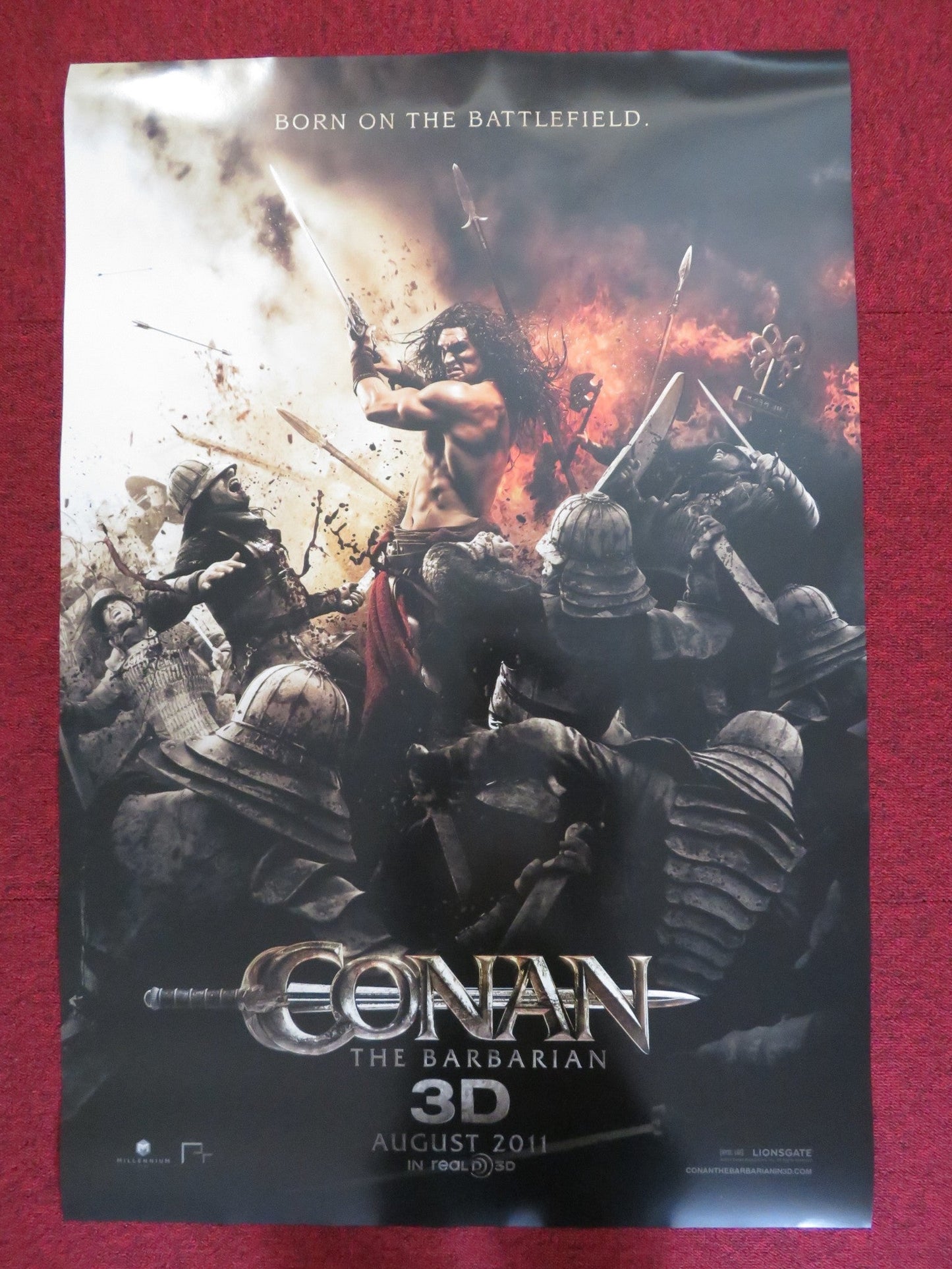 CONAN THE BARBARIAN 3D - A US ONE SHEET ROLLED POSTER JASON MOMOA 2011 Rendezvous Cinema Movie posters