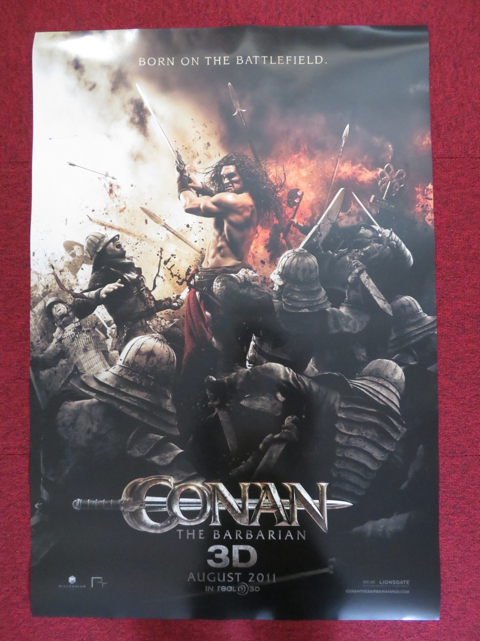 CONAN THE BARBARIAN 3D - A US ONE SHEET ROLLED POSTER JASON MOMOA 2011 Rendezvous Cinema Movie posters