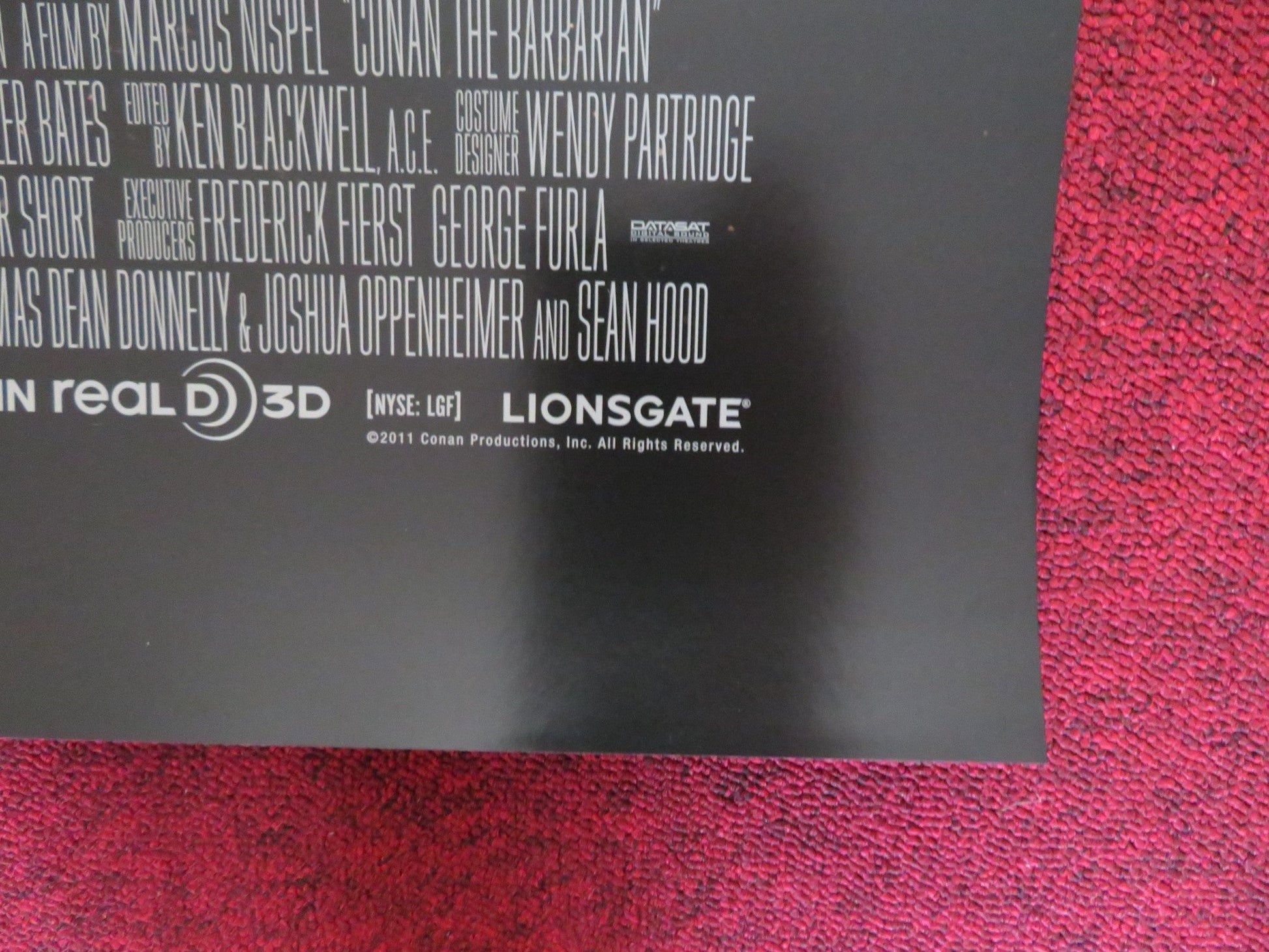 CONAN THE BARBARIAN 3D - C US ONE SHEET ROLLED POSTER JASON MOMOA 2011 Rendezvous Cinema Movie posters