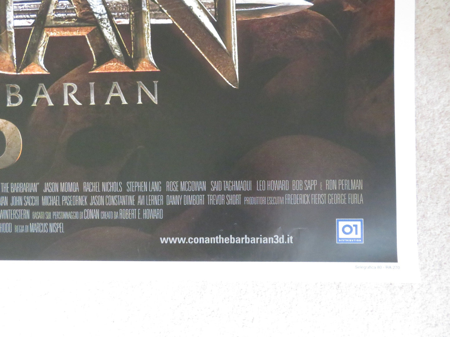 CONAN THE BARBARIAN 3D ITALIAN 2 FOGLIO POSTER JASON MOMOA RON PERLMAN 2011 Rendezvous Cinema Movie posters